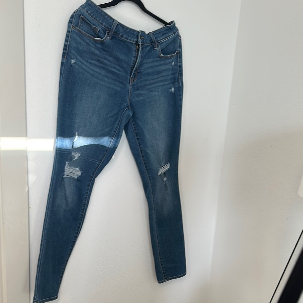 Old Navy Blue Skinny Distressed Jeans